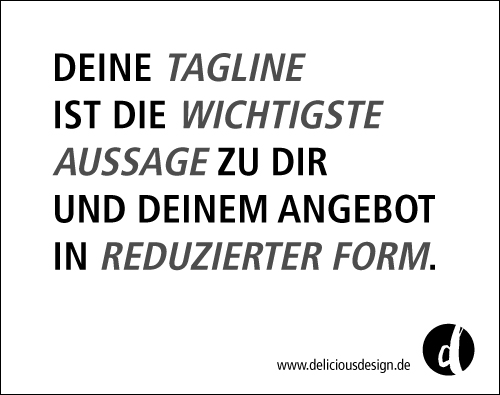 Wie du eine unwiderstehliche Tagline schreibst Delicious Design Business Tagline