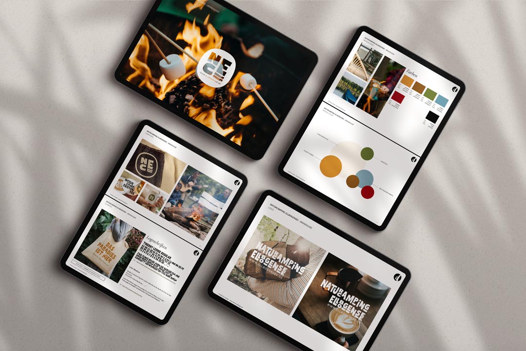 Branding-Projekt, Brandbooklet, Styleguide für Naturcamping Ellbogensee