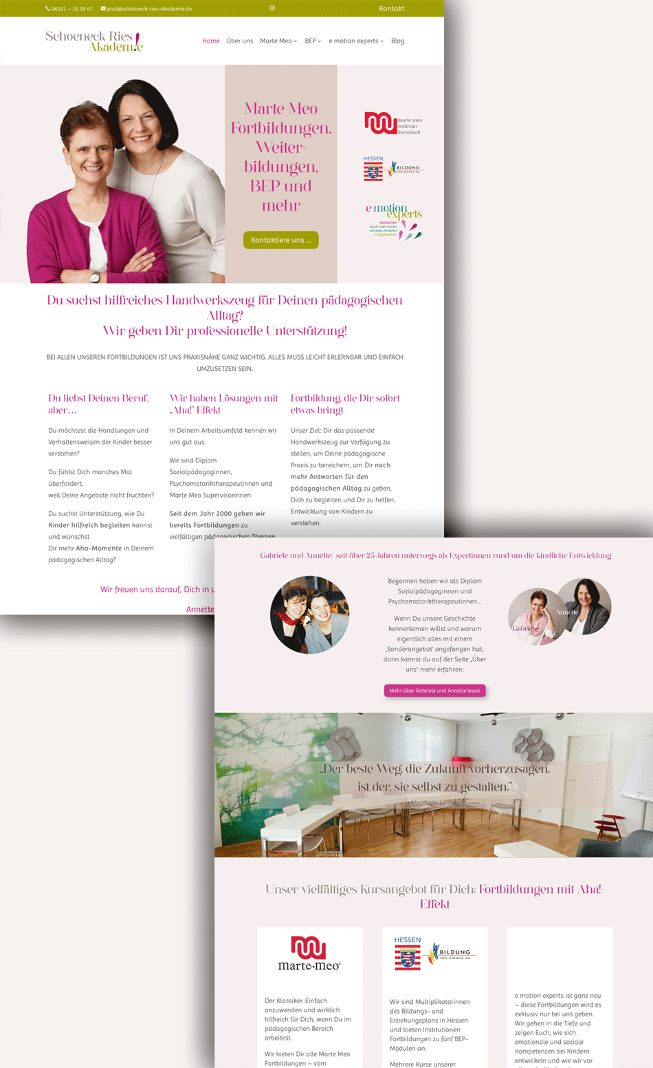 Relaunch Bildungsakademie – Startseite VORHER