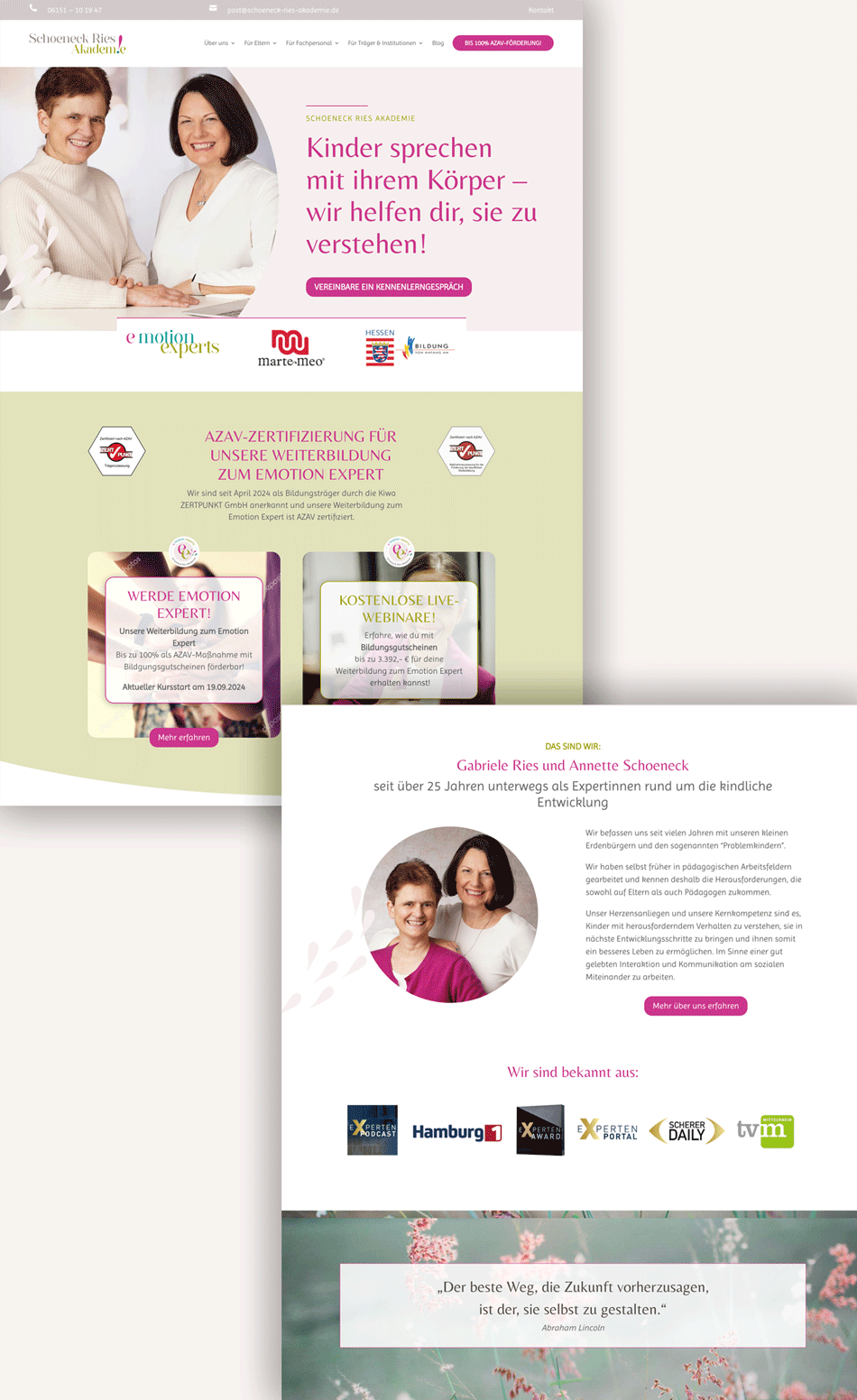 Relaunch Bildungsakademie – Startseite NACHHER