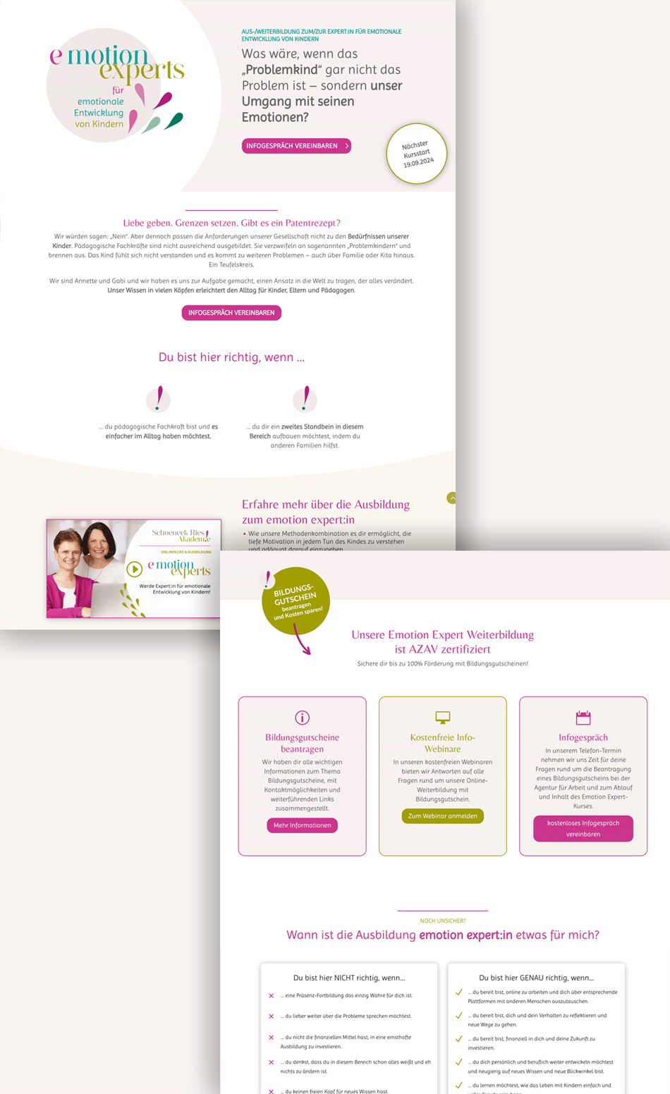 Relaunch Bildungsakademie – Landingpage NACHHER